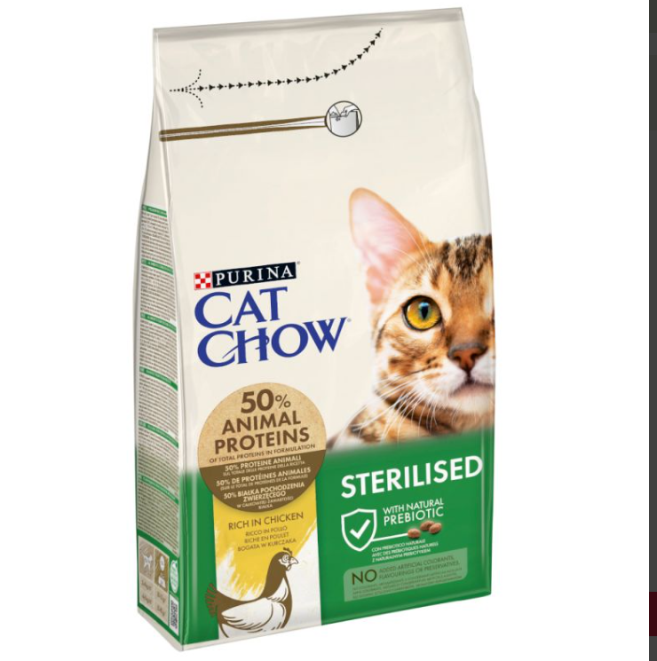 Purina Cat Chow Adult Sterilized με κοτόπουλο 1.5kg